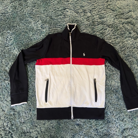 Men Rare Polo Ralph Lauren Small Track Fleece Zip Jacket - Picture 2 of 6